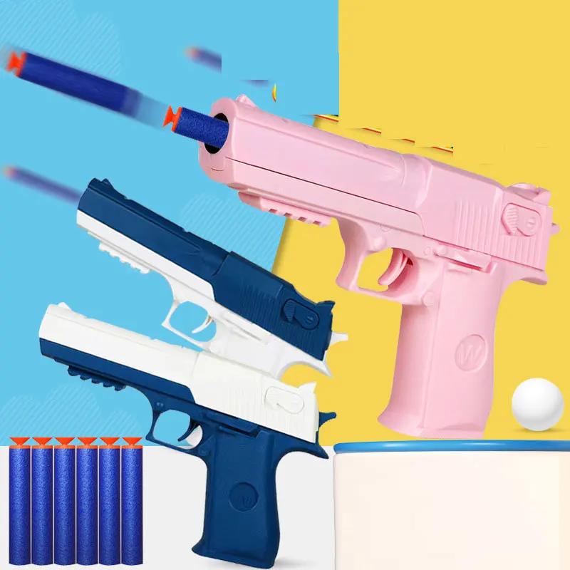 Children Toy Guns Plastic Pistol Manual Handgun Toy Foam Dart Blaster Shooting Model Launcher For Boys Girls Outdoor Games