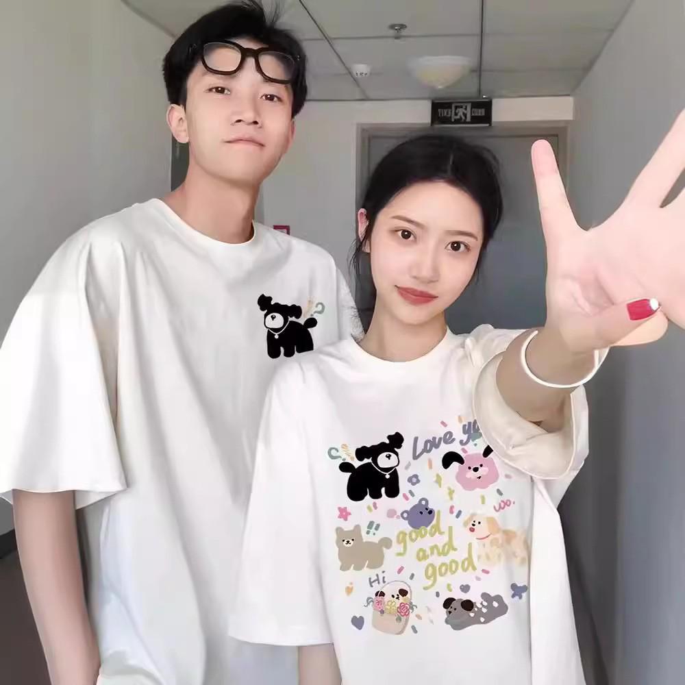 2025 Summer Oversized Unisex Pure Cotton Short-Sleeved T-Shirt - Trendy Couples' Wear
