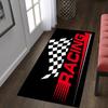 Zwart-wit geblokte vlag raceontwerp Antislip vloermat Wasbaar Decoratief vloerkleed voor Entree Gang Bedzijde