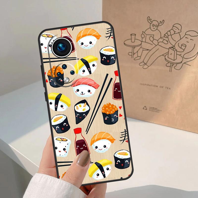 Sushi Food For Huawei P20 P30 P40 P60 Pro P Smart Nova 9 5T Honor 70 90 50 Magic5 Lite X7a X9a X8a Case