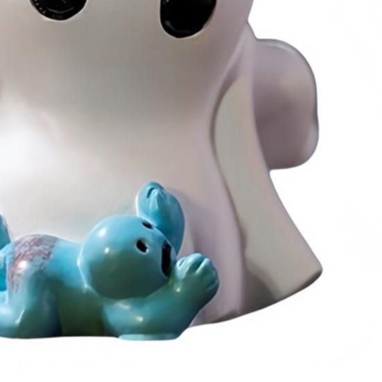 1/2Pcs Halloween Ghost Figurine Mini Cartoon Ghost Statue PVC Sculpture Miniature Ghost Ornament Home Office Desktop Decoration