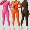 Damens Snabbtorkande Andningsbara Tre-delade Cardigan Yoga Sportkläder Kostym