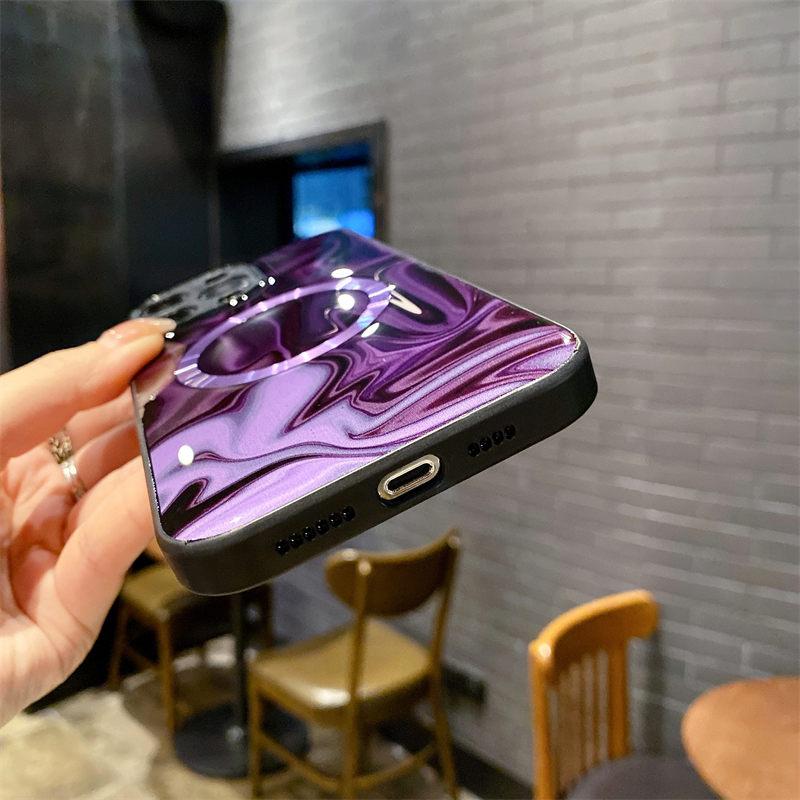 Marmor Textur Wireless Charge Handyhülle für Iphone 14 13 12 Pro Max 14 Plus 14pro Silikon magnetische stoßfeste Stoßstangenabdeckung