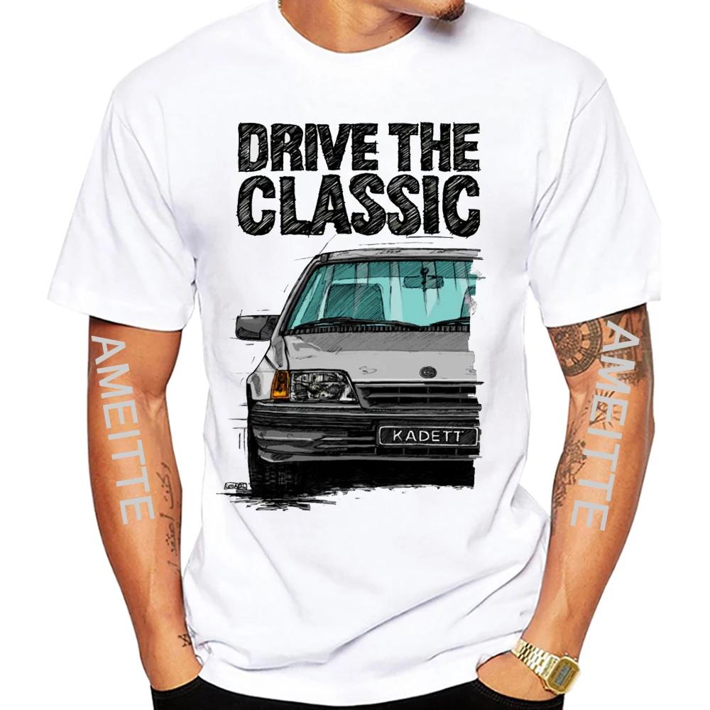 Drive The Classic Opeles Kadett E Late Model T-Shirt Men Short Sleeve Vintage White Casual Cool Boy Tees Mans Tops