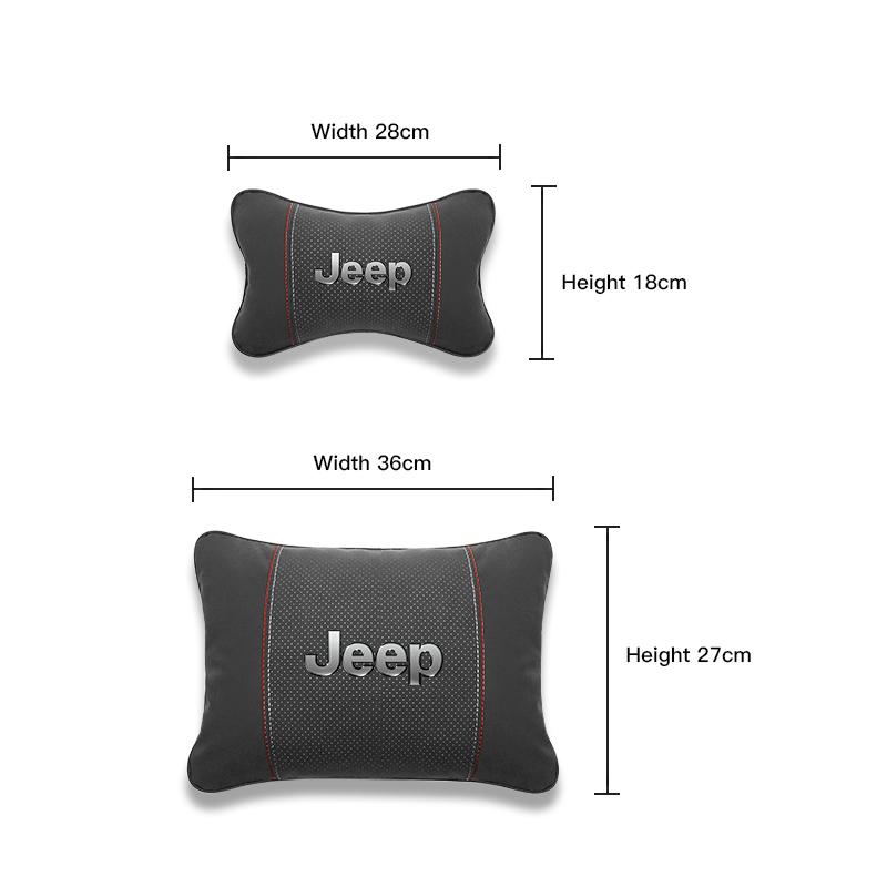 Für Jeep Renegade Willys Wrangler JL JK Grand Patriot Wildleder Auto Nackenkissen Kopfstütze Lendenwirbelstütze Wirbelsäulen-Schutzaufkleber