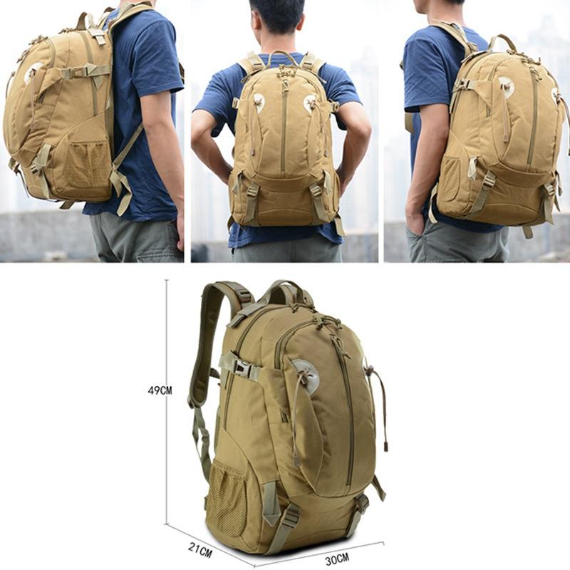 1000D Nylon Waterproof Trekking Fishing Hunting Bag Backpack Outdoor Military Rucksack Assault Pack Molle Bag Tactical Sports Camping Hiking