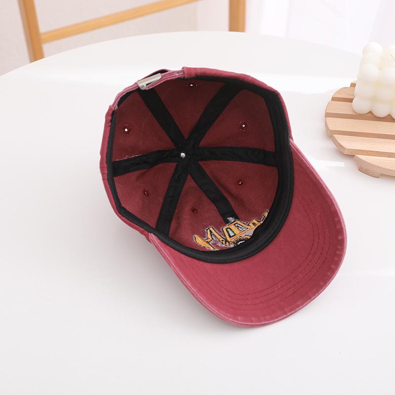 Children's Retro Distressed Cartoon Excavator Baseball Cap - Spring/Autumn Duckbill Hat for Boys & Girls