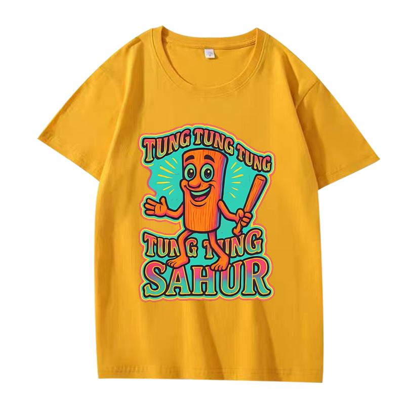 Tung Tung Tung Sahur Italian Brainrot T Shirt Men ’s Women Oversized 100% Cotton Fashion Short Sleeve Summer Print Unisextops