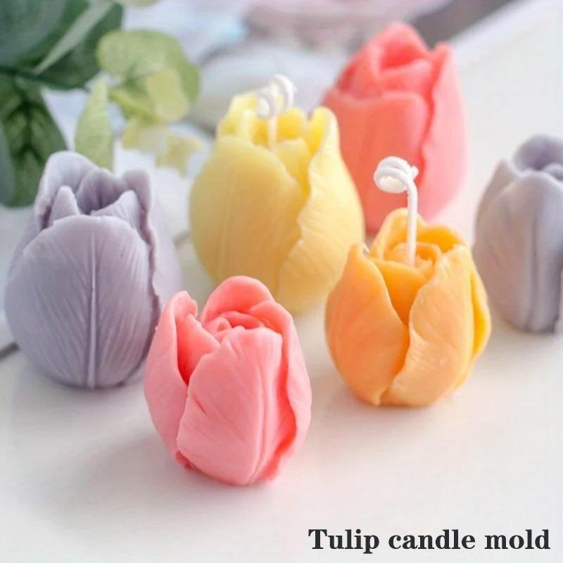 Creative Tulip Candle Mold Handmade Diy Flower Soap Mold Silicone Flower Candle Mold Soap Making Supplies Decorative Mold