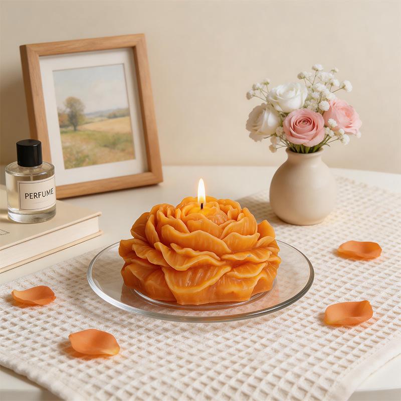 3D Large Peony Candle Silicone Mold Handmade Flower Scented Candle Gypsum Candle Wax Mould Resin Soap Making Supplies Home Decor