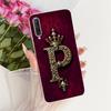 For Huawei Y9s Case Transparent Luxury Crown A-Z Letters 2D Painted Soft Casing For Huawei Y9s STK-L21 STK-LX3 STK-L22 Cover