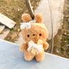 Cartoon Plush Bear Rabbit Keychain Cute Car Key Ring Bags Luggage Pendant
