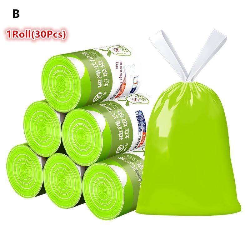 Tear Free Drawstring Garbage Bag Kitchen Bathroom Storage Garbage Cleaning Bag Mugwort Garbage Bag Anti-Mosquito And Anti-Odor