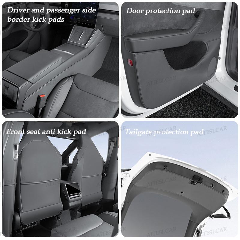 4 8PCS Door Sill Protector for 2026 Tesla Model Y L Lanch Door Sill Guards Anti-Kick Door Entry Cover Pads Mats Accessories