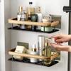 1Pc Wall-mounted Non-punching Square Basket Toilet Bath Toilet Washstand Wall Storage Rack Bathroom Rack