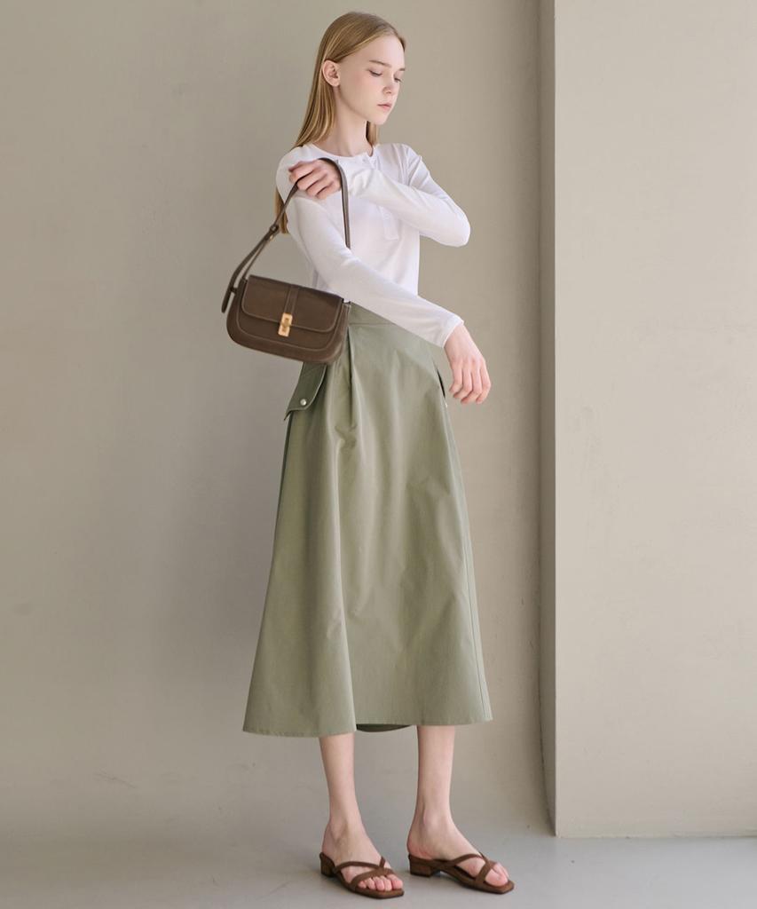 Lucida Rustling Pocket A-Line Skirt_2 Colors