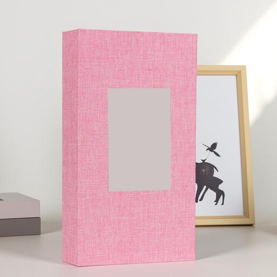 Photo Album 4x6 with 300 Pockets Linen Cover Picture Scrapbook with Front Window Slip-in Vertical Photo Book for Personalized Wedding Vacation