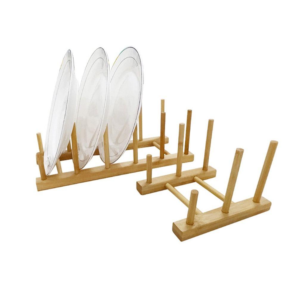 Étagère égouttoir à vaisselle en bois peu encombrante Multifonction Design à plusieurs compartiments Support pour assiettes de cuisine Organisateur de rangement pour vaisselle Cuisine