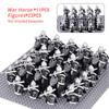 MOC Lot de Chevaliers de Gondor Médiévaux lotr Ensemble de Figurines Soldats Guerriers Blindés Cheval de Guerre Bouclier d'Armée Épée Casque Briques Jouets