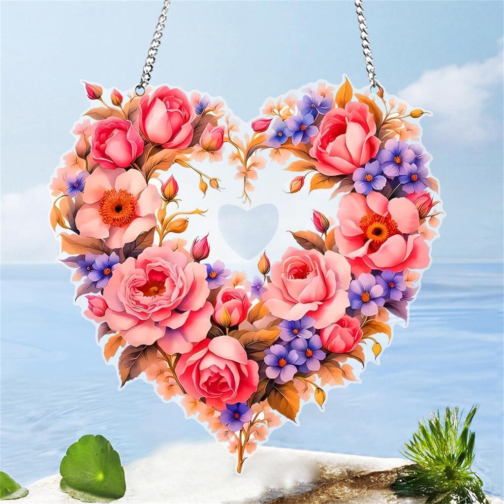 Pendentif mignon et adorable 2D en acrylique à bordure croisée pour rétroviseur de voiture, pendentif de décoration pour la maison