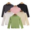 Children Clothing New Girls Base Shirt For Autumn and Winter Children Trendy Black Fungus Edge Solid Color Long Sleeved T-shirt