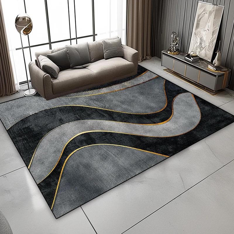 Nordische Abstrakte Kunst Luxusteppiche Wohnzimmer Geometrisch Heimdekoration Waschbare Weiche Teppiche Sofabereich Schlafzimmer Rutschfeste Bodenmatte