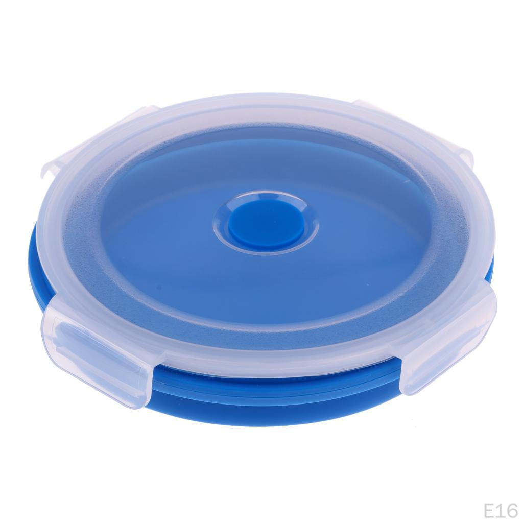 Couvercle, Contenant de Rangement Pliable en Silicone pour Camping Pique-nique, Micro-ondes et Congélateur