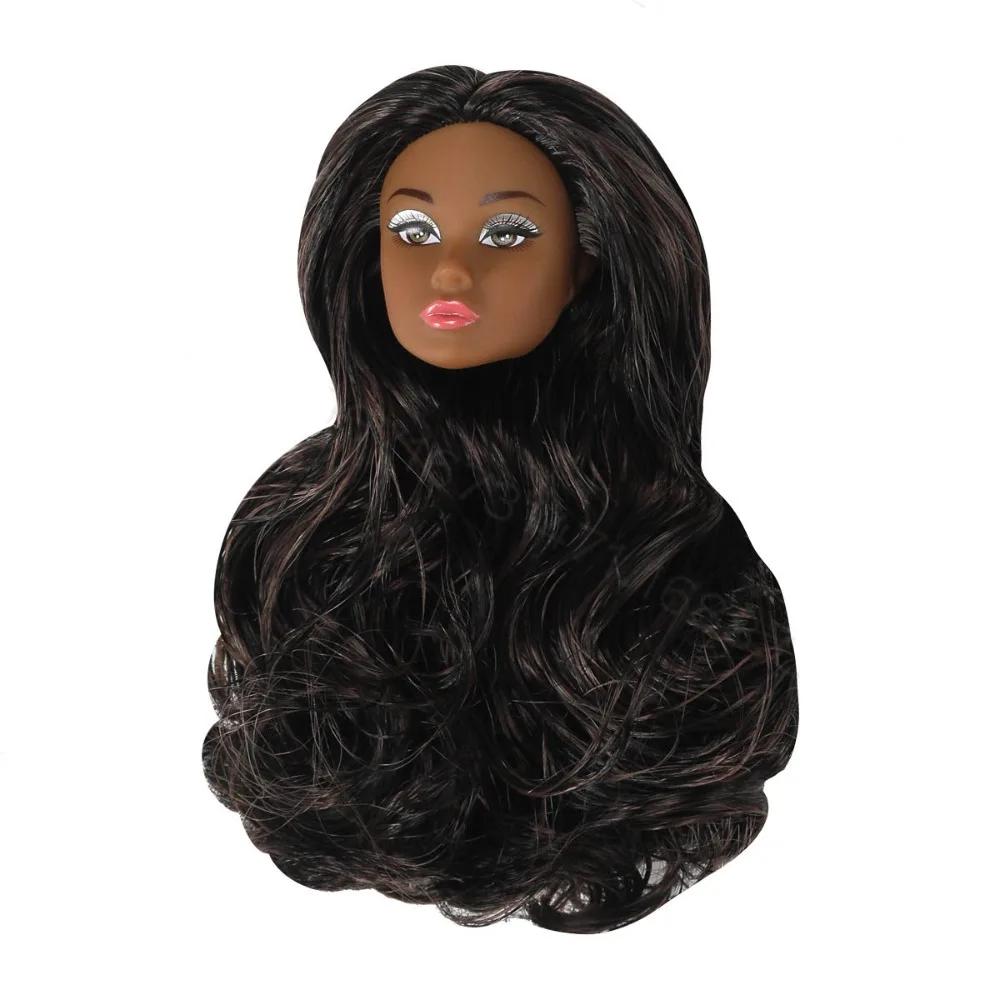 European Supermodel Doll Head 16 Doll Head With Long Curly Hair Make-Up Whitenormalchocolate Dress Up 30Cm Dolls Head