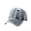 Ripped denim black American baseball cap women's summer enlarged deepened cap men's wide brim sports hat