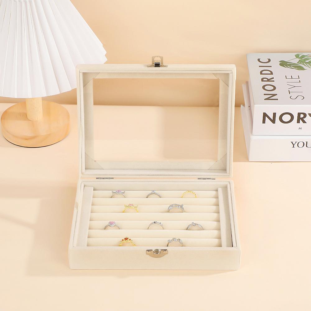 Stylish and Luxurious Jewelry Storage Box, Flannel Jewelry Storage Box for Rings, Earrings, Necklaces and Bracelet Storage Boxes