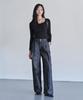 Deketeuumeon [Linen Like]2Pleats Wide Pants Dcwpt012Cpblack