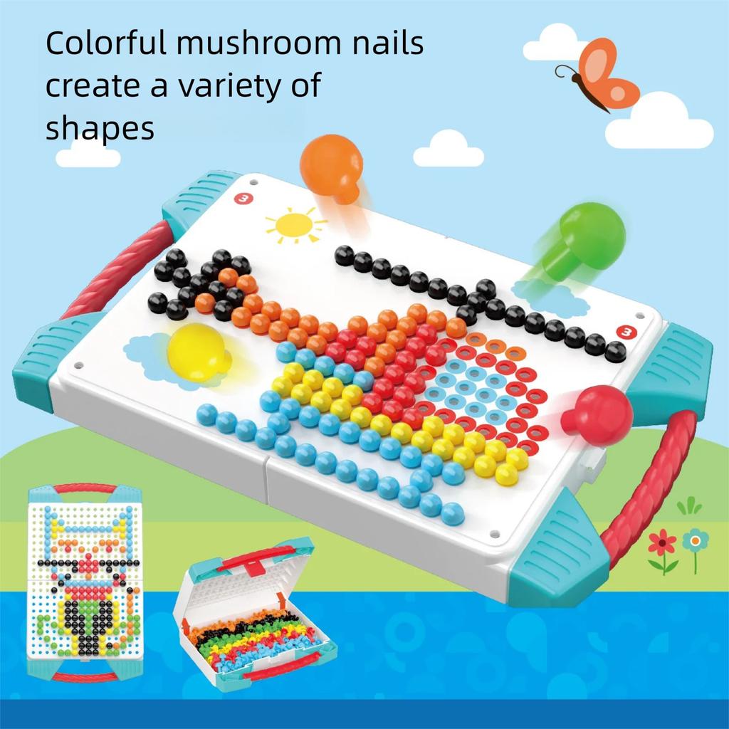 373pcs Children's Creative Mosaic Toy Set Nail Art Composite Picture Puzzle Mushroom Kit Educational Fun Puzzle Toys