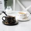 Marmer Creatief Ontwerp Afternoon Tea Drankbeker Mok Schotel Waterbeker Keramische Koffiekop Set Goud Premium Cadeau Pauwgroen