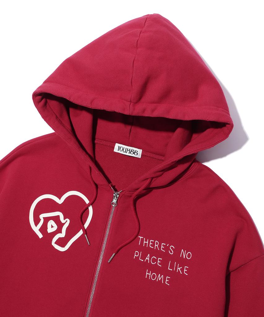 Youhee Home Graphic Hood Zip-Up Red