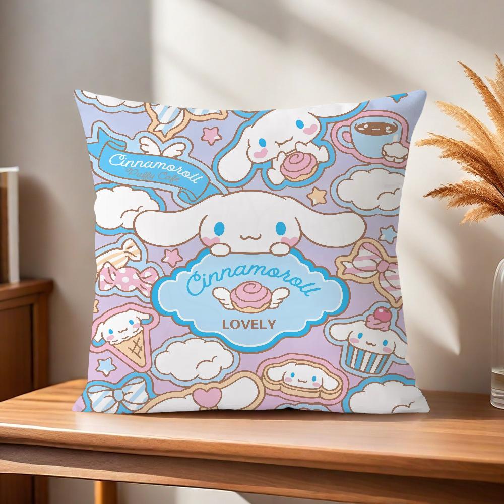 Soft Pillow Case Dog For Cute Sofa Living Room Home Office Decor C-Cinnamoroll Protective Kawaii Covers Without Pillow-Insert