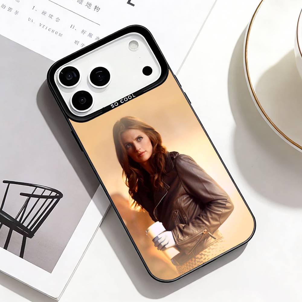 Detective Chic Look S-Stana Katic Phone Case For iPhone17,16,15,14,13,12,Pro Max Black Colorful Phone Case