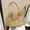 Zomerstroien Breitas Uitgehold Tote Bag Effen Kleur Strand Schoudertas Vakantie Reizen Handtas Boho Schoudertas voor Dames