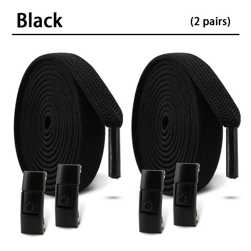 2 paar drukknop schoenveters zonder strikken, gradiënt platte schoenen, elastische veters, sneakers, kinderen, volwassenen, schoenveters zonder strikken voor schoenaccessoires