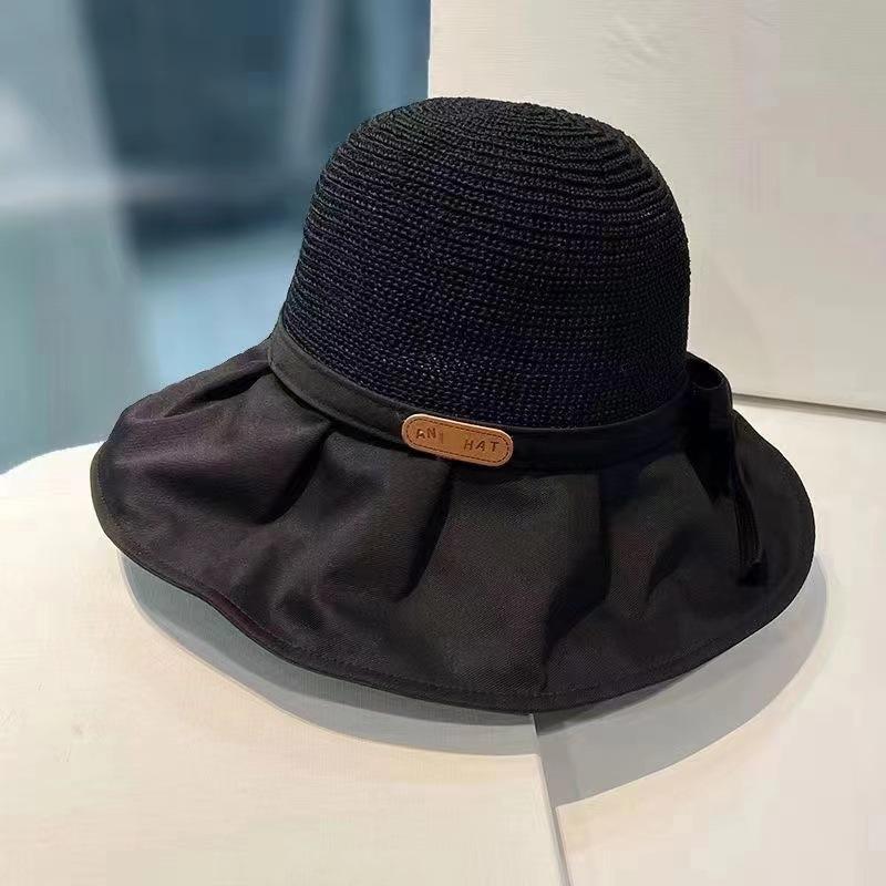 New Summer Versatile Outdoor Sun Hat with Wide Brim, Portable Fisherman Hat, Sun Protection Hat with Bow for Women