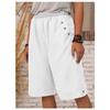 Pantalones cortos de algodón y lino Pantalones de cinco puntos Pantalones casuales de pierna recta para mujer
