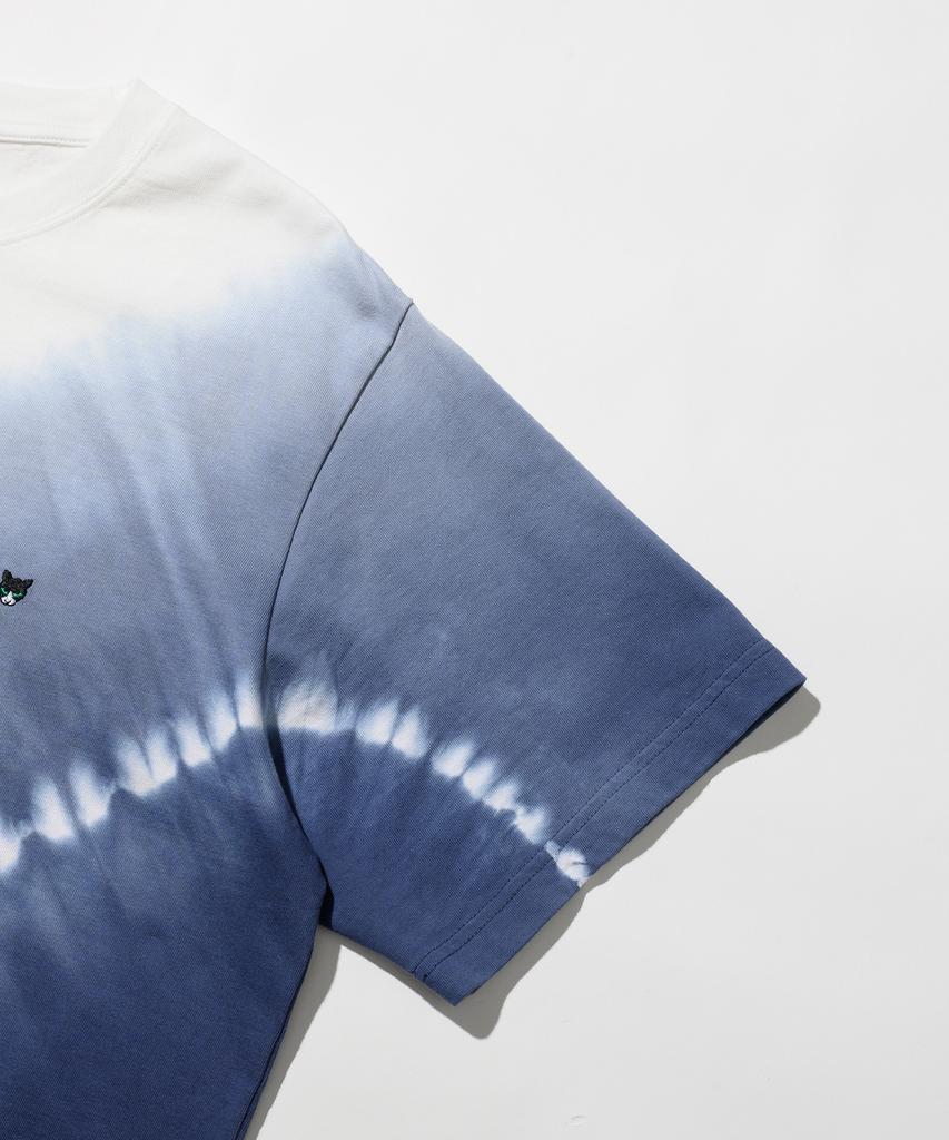 UJ BECOMING Belly Tie-Dye Short Sleeve T-Shirt - Navy