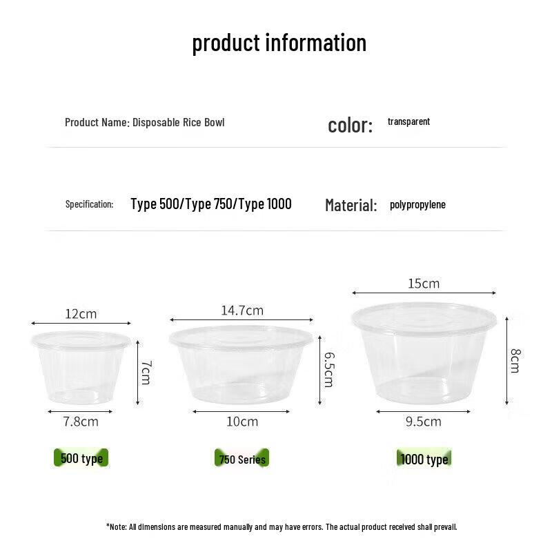 HANDUNYOU Rectangular Disposable Plastic Food Containers with Lids
