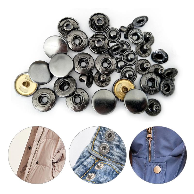 10Sets Sewing Accessories Clothes Copper Snap Buttons Garment DIY Fasteners Press Studs