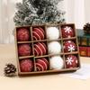 12pcs/box Gift 7CM Christmas Ball Snowflake Hanging Christmas Tree Ball Foam Glitter Xmas Tree Hanging Pendant Home Party