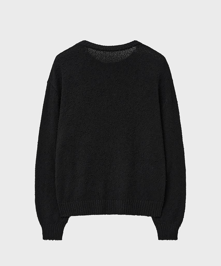 Noirer Boucle 80S Oversized Cardigan (Black)