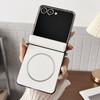 For Samsung Galaxy Z Flip 7 Leather Magnetic Case For Magsafe Hinge Protection Shockproof Wireless Charging Cover For Z Flip7