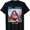 Pas aujourd'hui Satan Jésus Contre Satan Jouant au Basketball T-shirt 2026 Été Unisexe Unisexe Surdimensionné Manches Courtes Col Rond T-shirts Unisexe
