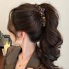 Leopard Print Non-Slip Banana Clip for High Ponytails - Large Vertical Hairpin Claw Clip