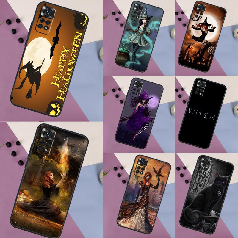 Halloween Moon Witch Horror Case For Xiaomi Redmi Note 12 10 9 11 Pro 9S 10S 11S 12S Cover For Redmi 12 9C 10C 12C 13C
