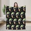 Feids Ferxxos Big Face Signature Blankets Flannel Autumn  Multi-function Super Warm Throw Blanket for Home Bedroom Bedspread